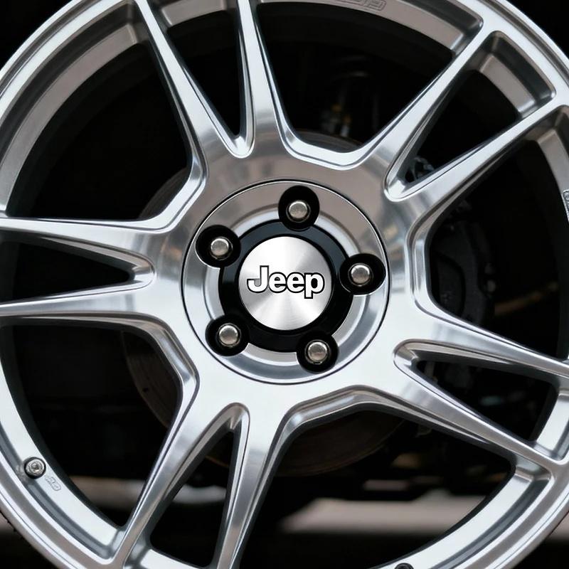 4PCS 56mm Car Wheel Hub Center Cover Emblem Sticker for Jeep Renegade Wrangler JK Grand Cherokee Compass Patriot Rim Cap Decal