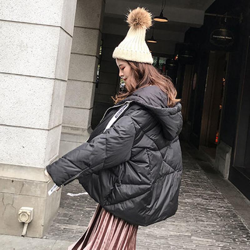 Женский блестящий короткий пуховик Зимний корейский стиль Свободный ...