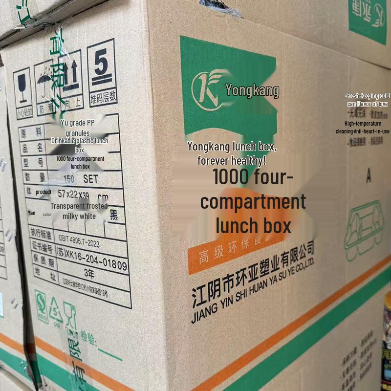 Einweg-Mahlzeitvorbereitungsbehälter mit 4 Fächern und Deckeln