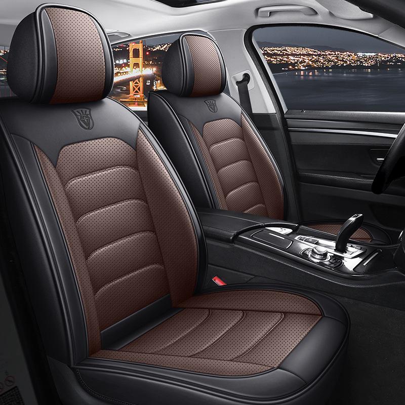 Nappa Leather Full Coverage Car Seat Cover - Five-Seat Cushion for All Seasons