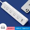USB Power Strip with Multi-Outlet Extension Cord for Office and Dorm Use