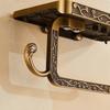 Fashion Wall Mounted Toilet Paper Holder Vintage Zinc Alloy Tissue Box Roll Paper Holders Stand Mobile Phone Shelf Home Decor