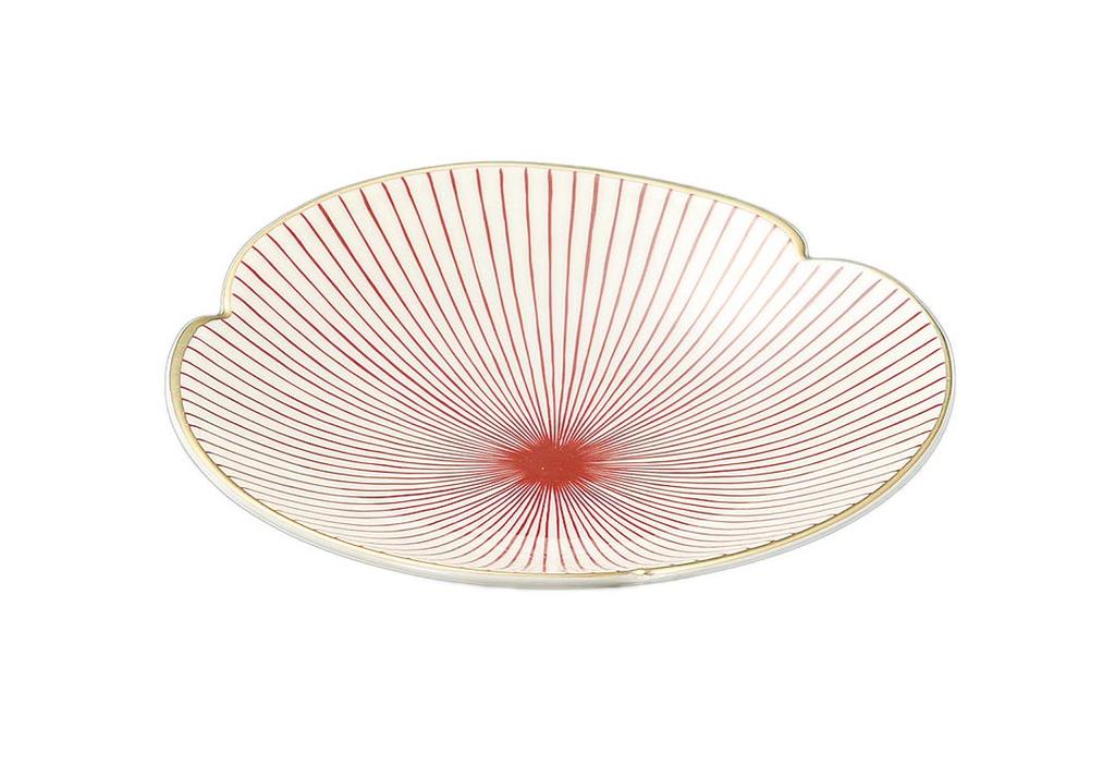 Mino Ware Large Bowl, Commercial Grade, Made in Japan, 20 x 4 cm, Ingle Red Senbon Tokusa Flat Bowl, 5723474