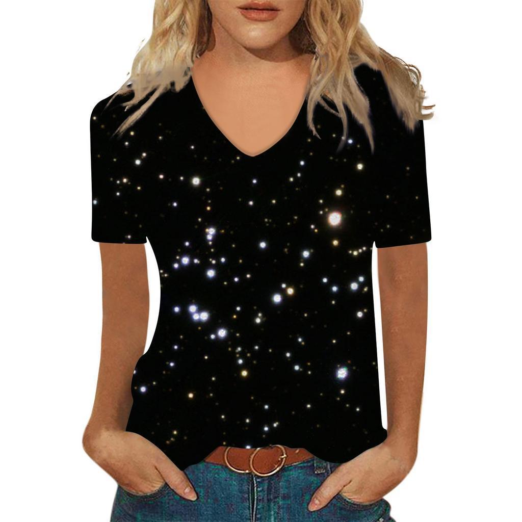 

Летний топ с V-образным вырезом, 3D абстрактным ретро-принтом, модные повседневные женские футболки с коротким рукавом 5XL