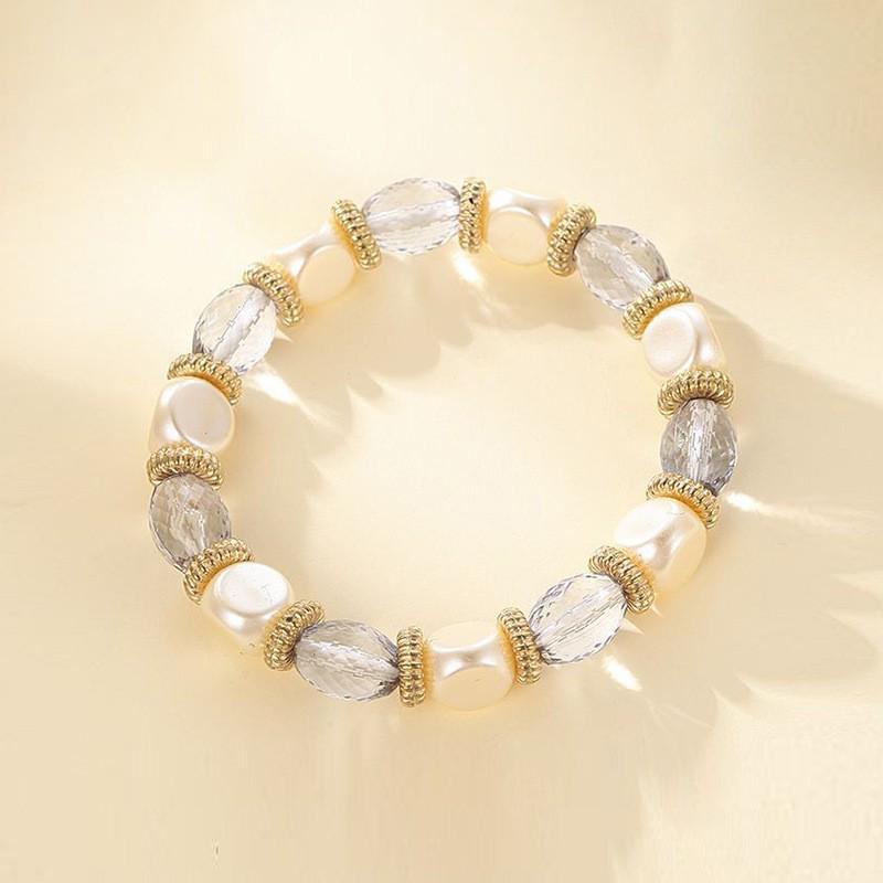 Bracelet à perles couronne en pierre volcanique mode européenne et américaine: Bijoux de main colorés de yoga bouddhiste