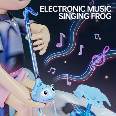 Instrumento musical eletrônico sapo cantor sintetizador portátil girino elétrico brinquedo engraçado guitarra erhu para menino menina natal