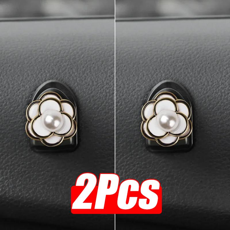 1/2 Stück Kreativer Bär Blume Mini Autohaken Sitzlehnenhalter für Schlüssel Aufhänger Auto Aufbewahrungsorganizer Auto Innenraumzubehör