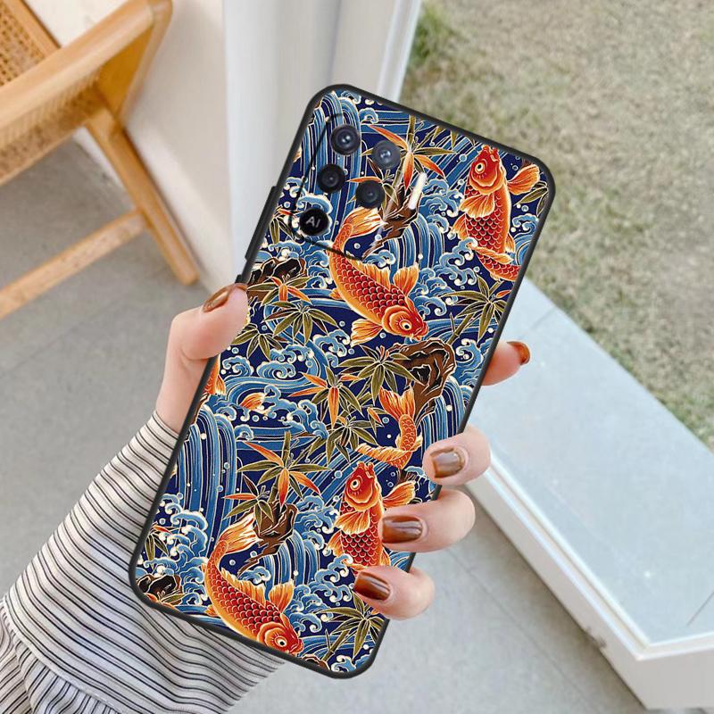 Tattoo Japanese Koi Dragon Wave Case For Oppo A76 A16 A96 A17 A18 A60 A80 A40 A38 A58 A78 A98 A94 A74 A54 A15 A57 A77 A5 Pro