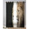 Afrikanische Wildtiere Löwe Transparente Vorhänge Wohnzimmerfenster Tüllvorhänge für Schlafzimmer Küche Heimdekoration Voile-Drapierungen