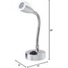 2PCS RV Interior Lighting LED Wall Mounted Reading Lights Flexible Gooseneck Bedside Wall Lamp for Caravan Camper Trailer Dorm, 12V, 3W, 6000K