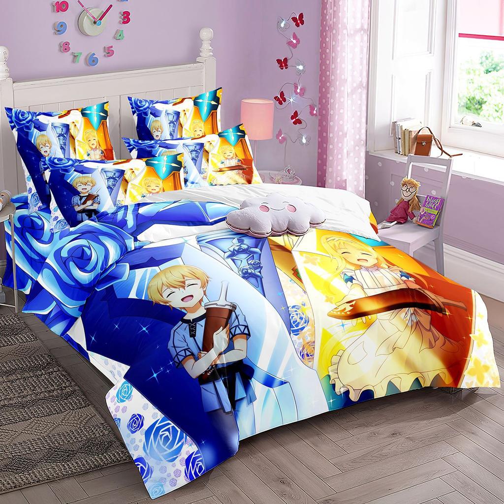 Cartoon Sword Art Online Bedding Sets,Japanese Anime Art Online Duvet Cover Pillowcase For Teenagers And Children Bedroom Decora