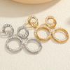 Geometrische Diamant-Inlay-Ohrringe aus Edelstahl - High-End Herbst/Winter Modeaccessoires