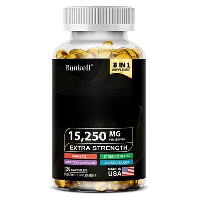Herbal Extracts Dietary Supplement, With Rhodiola Rosea, Turmeric, 120 Capsules Per Bottle