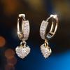 Bestselling New White Diamond Heart Shaped Ear Clip High Quality Womens Earrings