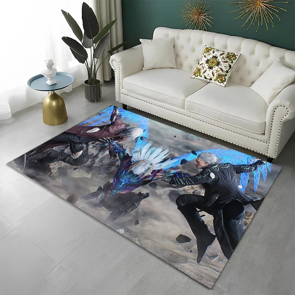 DMC Game D-Devil May Cry Gamer Carpet Rug for Home Living Room Bedroom Sofa Doormat Decor,kid play Area Rug Non-slip Floor Mat