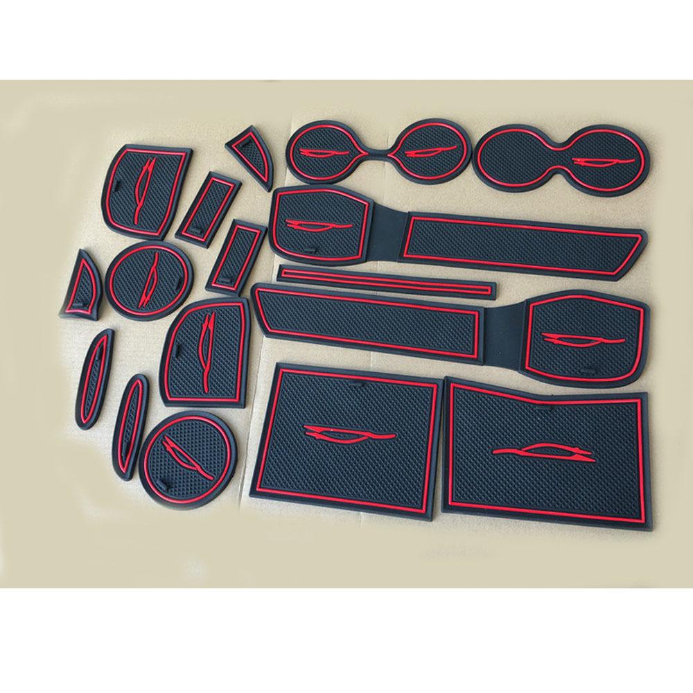 Car Groove Gate Slot Armrest Storage Rubber Non-Slip Mat Mats Door Pad Cup For Nissan X-Trail T32/Rogue 2014 2015 2016-
