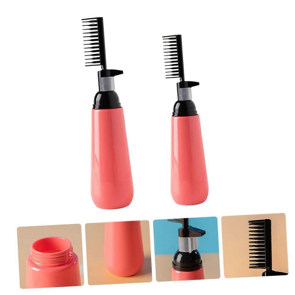 2pcs Hair Dye Applicator Bottle with Comb for Precise Even Color Root Touch Up At Home or Salon