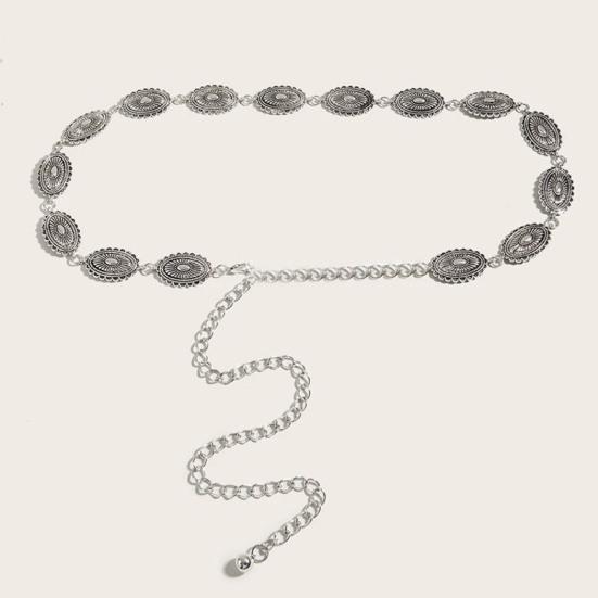 Women Waist Chain Bohemia Style Adjustable Denim Belt Alloy Polished Edge Waist Strap Jewelry Accessories