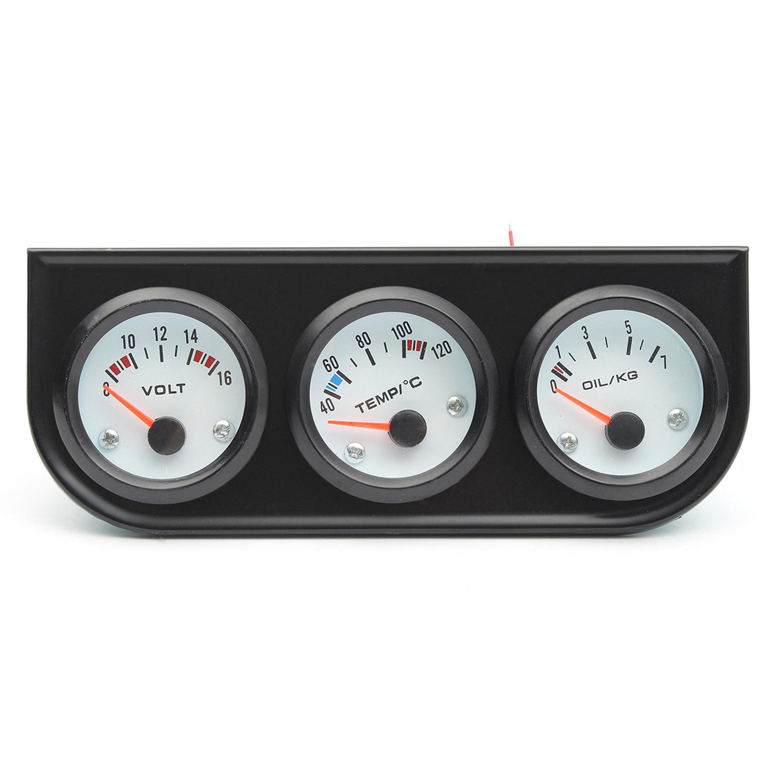 2\ 52mm 3-in-1 Vehicle Mounted Voltmeter Water Temperch