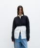 Coor Women Cable Crop Zip-Up Cardigan (Charcoal Grey)