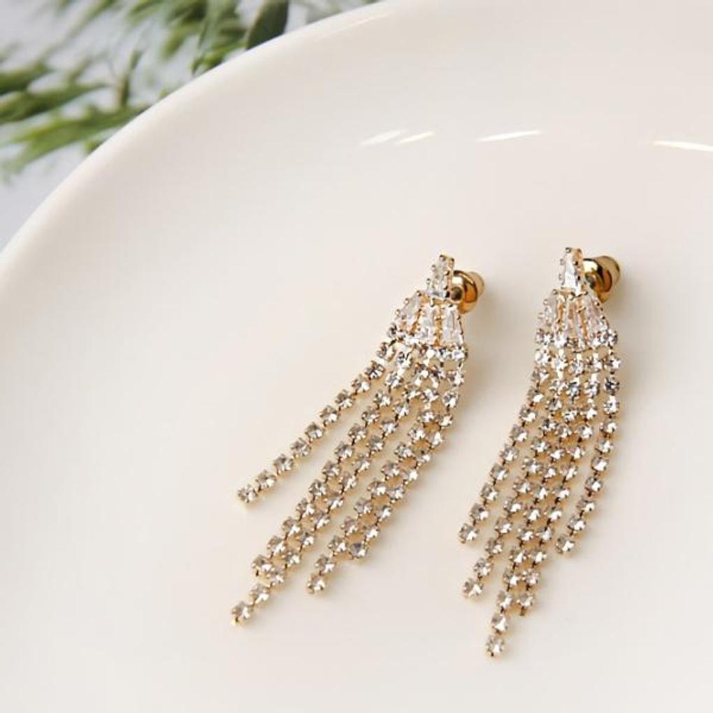 Women's Sharp Cubic Drop Earrings (Silver Needle)