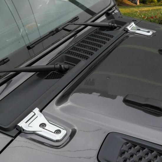 For 18+ JL JLU JT Jeep Wrangler Accessories Hood Hinge Cover Exterior Decor Kits