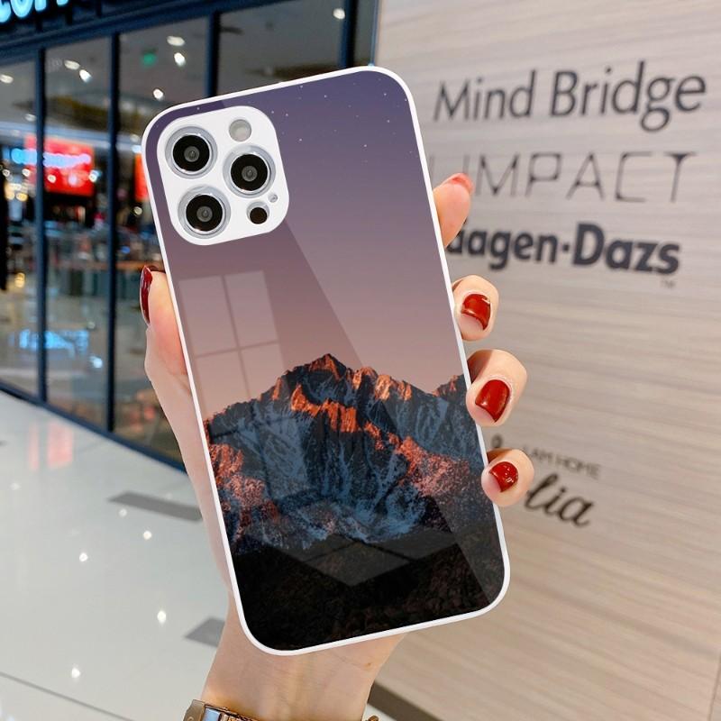 Beautiful Cold Mountain Phone Case For IPhone 14 13 12 11 Pro Max X XR XS 8 7 Plus Liquid Glass Color Phone Cover