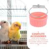 BESPORTBLE Bird Feeder Bowl Set Stainless Steel for Parrots Cats Dogs Small Pet Feeding Slip Pink