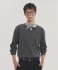 NOISE Ribbed Henley Neck Sleeve Knit - Charcoal