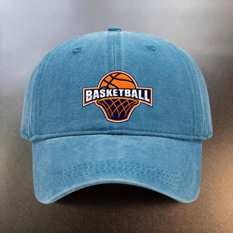A Basketballthemed Printed Washed Hat a Daily Outing Sunprotection Baseball Cap a Musthave Fashionable Couples Hat Featur