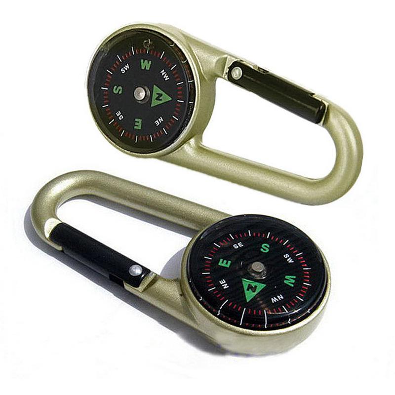 

Zinc Outdoor Mountaineering Multifunctional Keyring with Compass & Thermometer Other