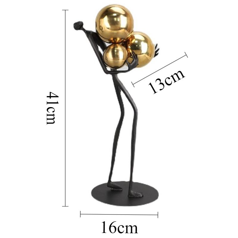 

Modern Figurines Metal Ball Bearer Figurine Aesthetic Creative Art Sculptures Luxury Living Room Ornaments Home Decorations