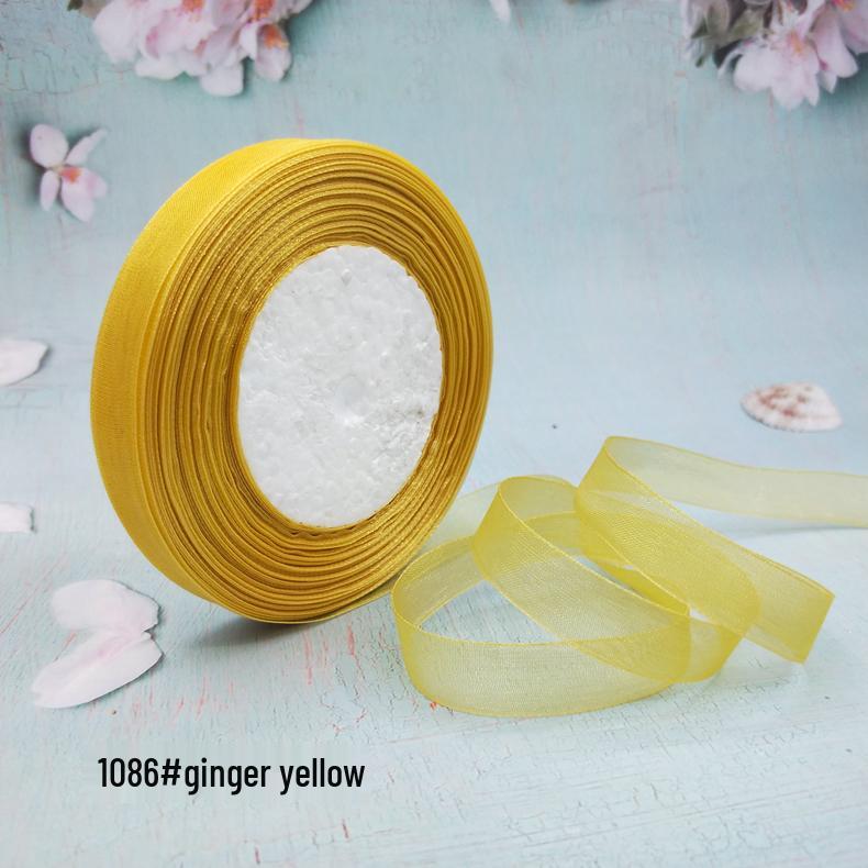Cinta de Hilo de Nieve Transparente de 1,2 cm para Manualidades: Ganchillo, Accesorios para el Cabello, Lazos, Regalos, Empaque para Pasteles y Cajas, Cinta de Seda