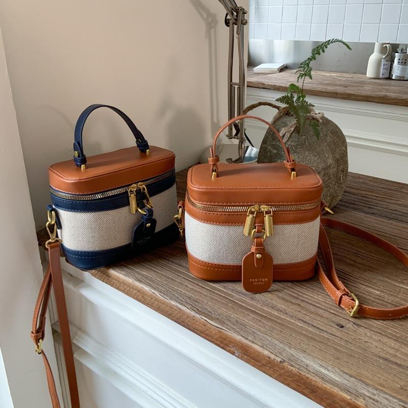 New niche design fashionable contrasting color cosmetic bag portable shoulder crossbody trendy women's bag
