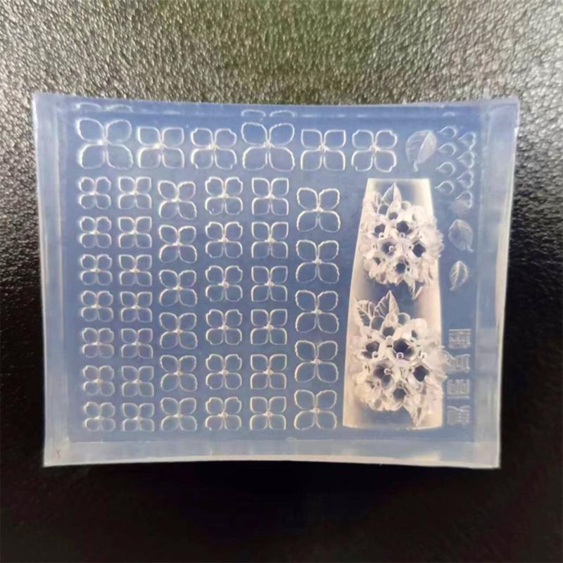 3D Nail Art Mold with Flower Patterns Template Carving Sticker Stencil Tools Creative Stunning Nail Decorations Moulds
