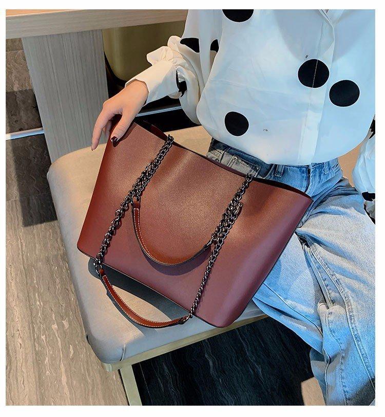 Wave Bag, Foreign Soft Leather Large-capacity Bag 2025 Women's Personalized Tote Bag Chain Portable Shoulder Bag