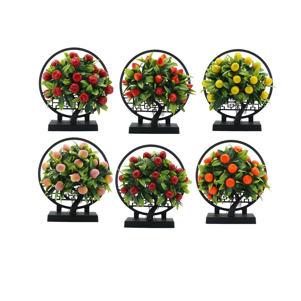 Künstlicher Obstbaum Chinesischer Stil Fake Bonsai Ornament ABS Material für Büro Heimdekoration