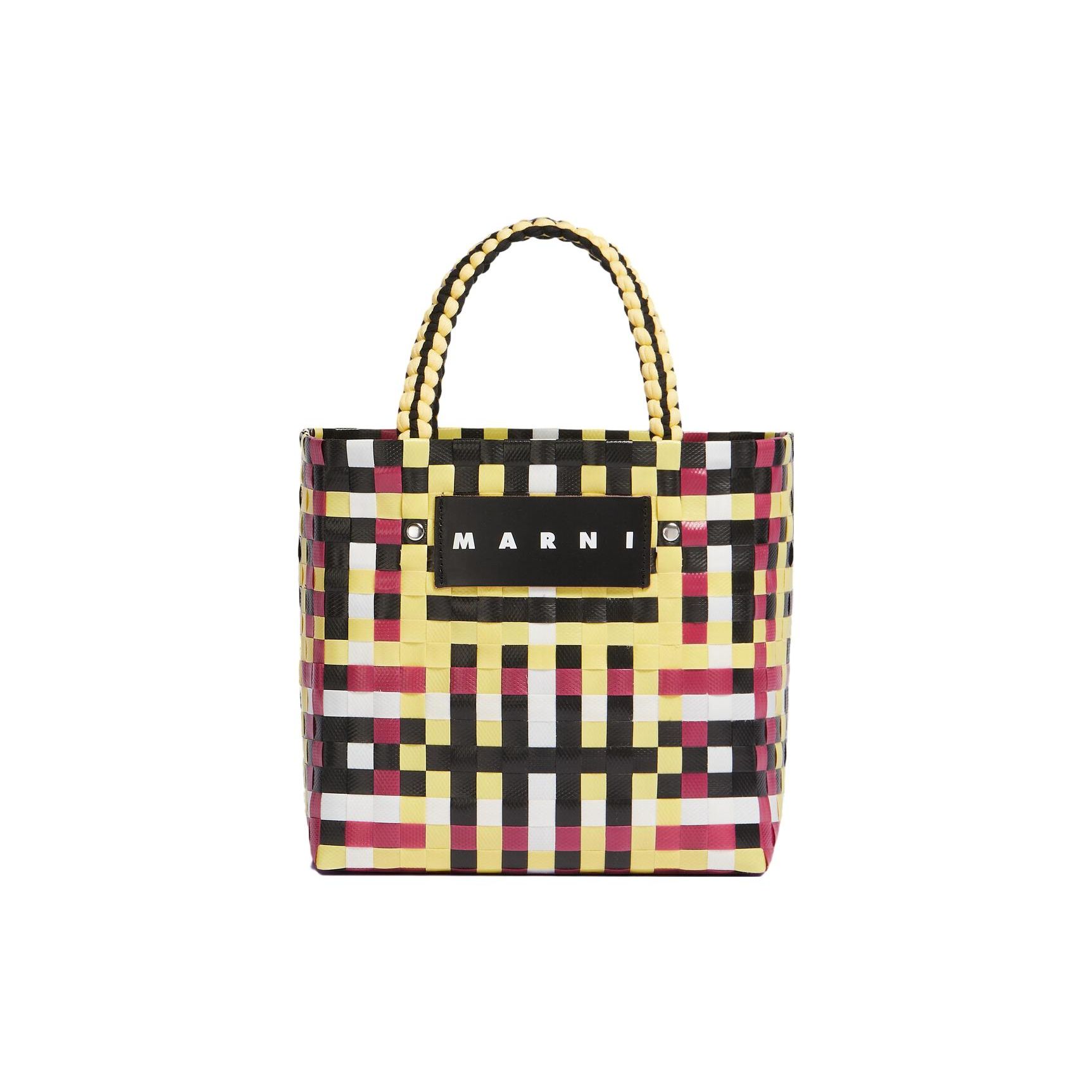 

Marni Letter Patch Woven Plaid Pattern Polypropylene And Leather Tote Bag Women Tote Bags Yellow Black SHMH0013A0RF081CHY98 Basic Set (Bag+Dust Bag)