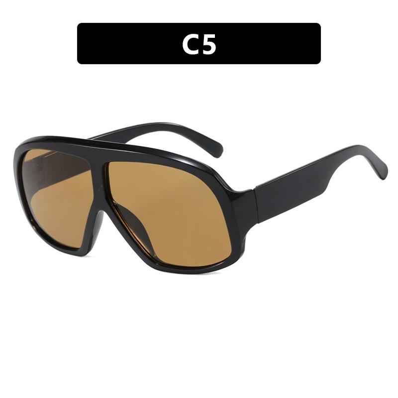 New Retro Big Frame Square Sunglasses Women Brand Black Gradient Cool Men Sunglasses One Piece Designer Pilot Sun Glasses