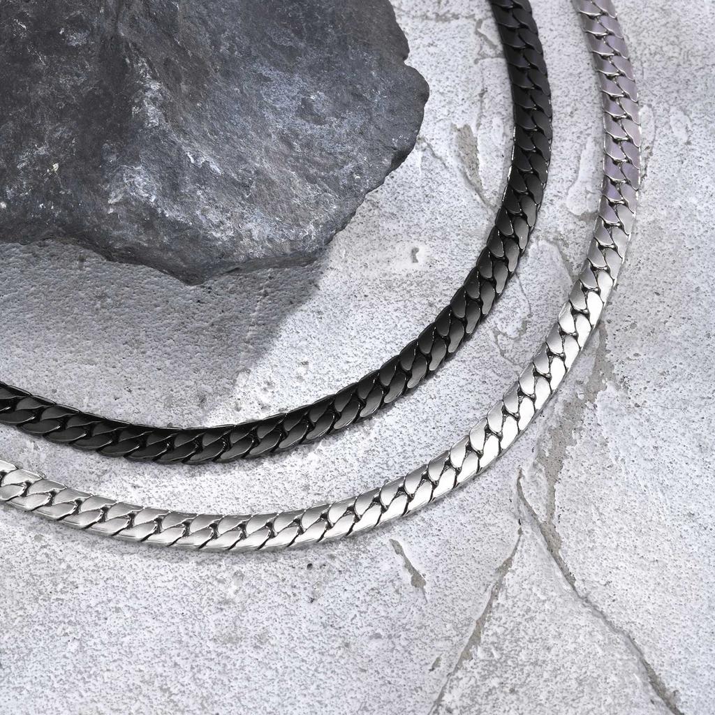 Edelstahl Kubanische Kette Halskette für Männer 6mm Kette Punk Minimalistische Halskette Hip Hop Wasserdichter Schmuck Geschenk 50/55cm