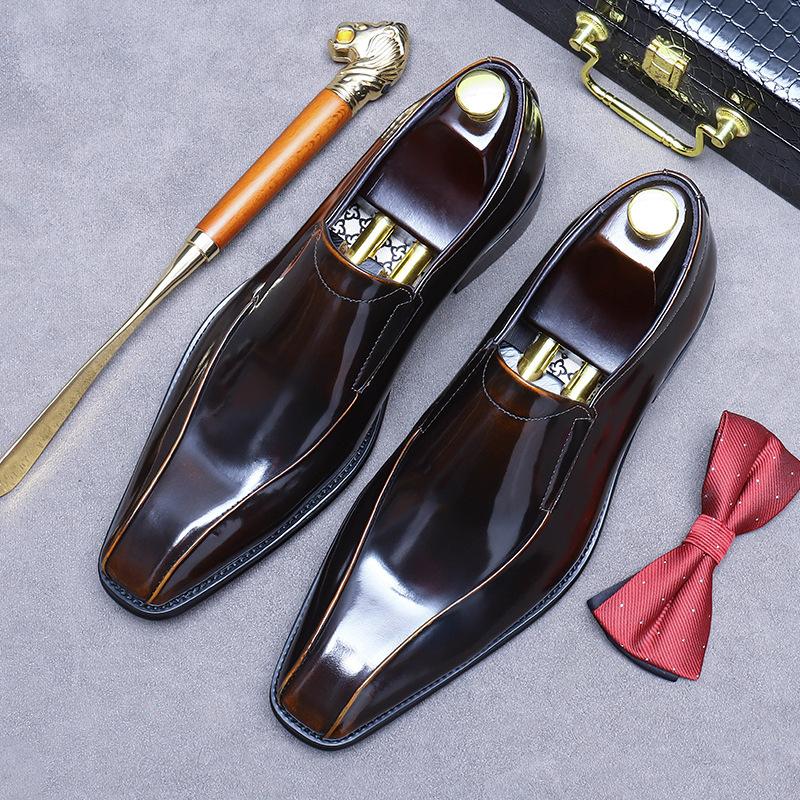 Handmade Mens Wedding Oxford Shoes Black Genuine Leather Luxury Designer Dress Shoe Men Slip On Formal Loafers Shoes Man