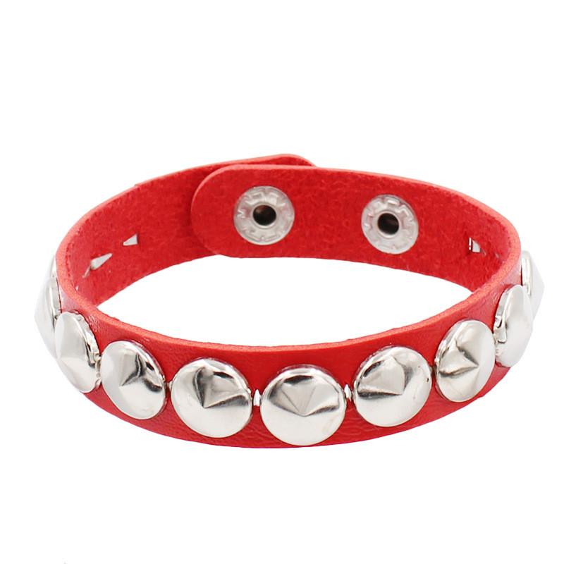 Bracciale Punk Fashion con Catena Borchie Punte Pelle Stile Rock Bracciale Metallico Braccialetti Unisex Bracciale in Pelle