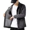 Versatile Denim Jacket Stylish Men's Denim Jacket with Lapel Collar Long Sleeves Large Pockets Fashionable Spring Autumn for Men