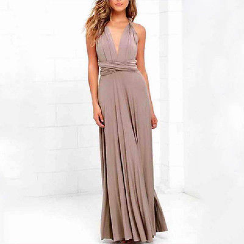 Elegant Cross-back Milk Silk Maxi Dress With Flattering High Waist And Flowing Skirt
