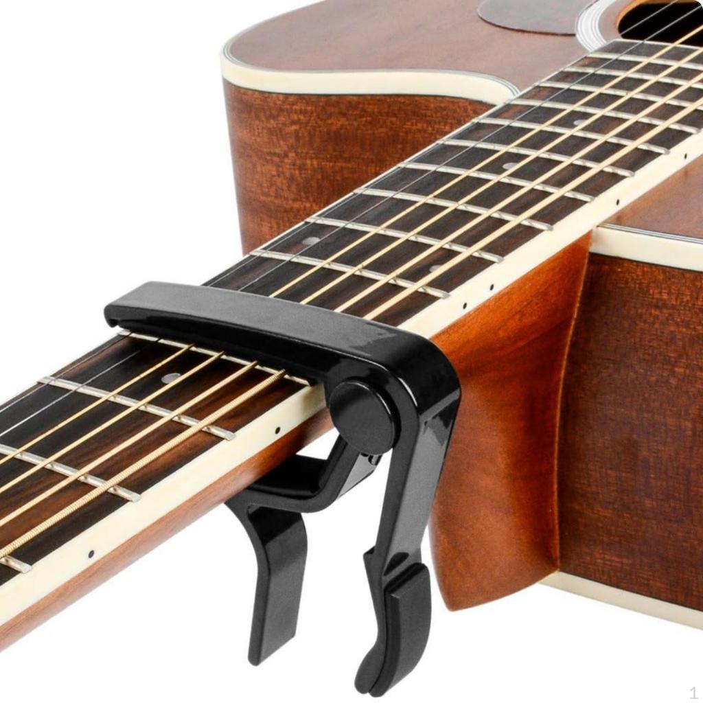 Guitar Capo Padded Hinged Music Accessory Black