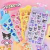 2/4 Pcs Mix Sanrio Cartoon Stickes Kuromi Capybara Zootopia 3D Stereo Crystal Sticker Decorative DIY Material Sticker