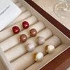 French High-End Elegant Glaze Drip Stud Earrings for Women, Sweet Niche Design, Versatile Accessories