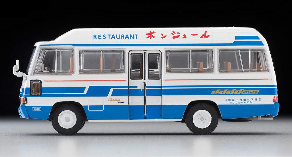 Tomica Limited Vintage Scale Toyota Coaster High Roof Air Conditioner Truck Finished Model 1/64 LV-184a (Restaurant Bonjour) -