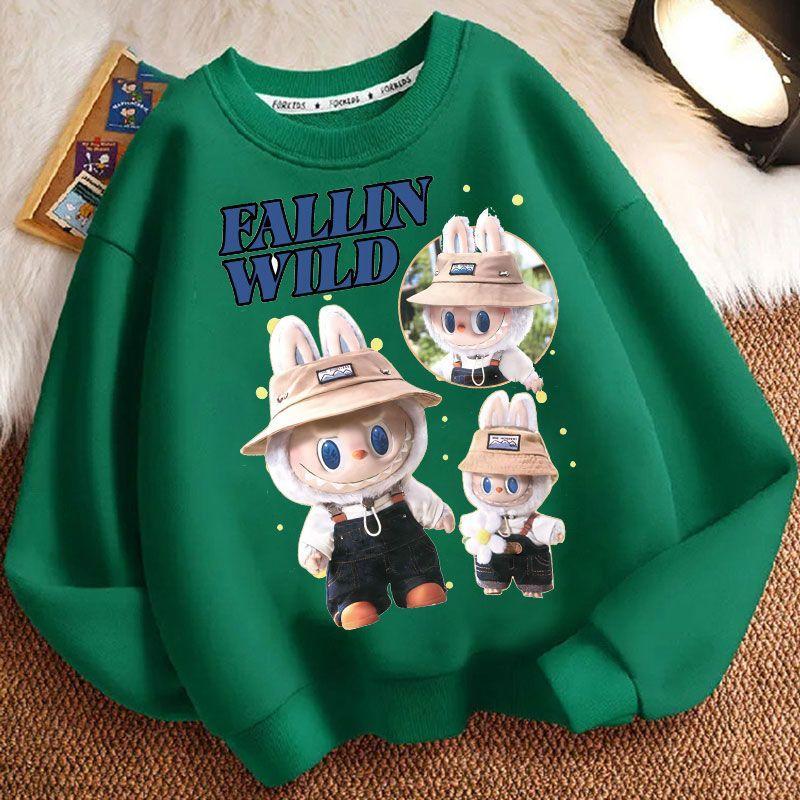 

Cute Round-neck Hoodies for Children, Long-sleeved, Fashionable and Loose Hoodies for Boys and Girls in Spring and Autumn 160