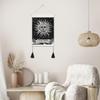 Tapiz de sol y luna para colgar en la pared, tapiz de pared ondulado, tapices psicodélicos bohemios, tapiz blanco y negro, decoración del hogar para habitación